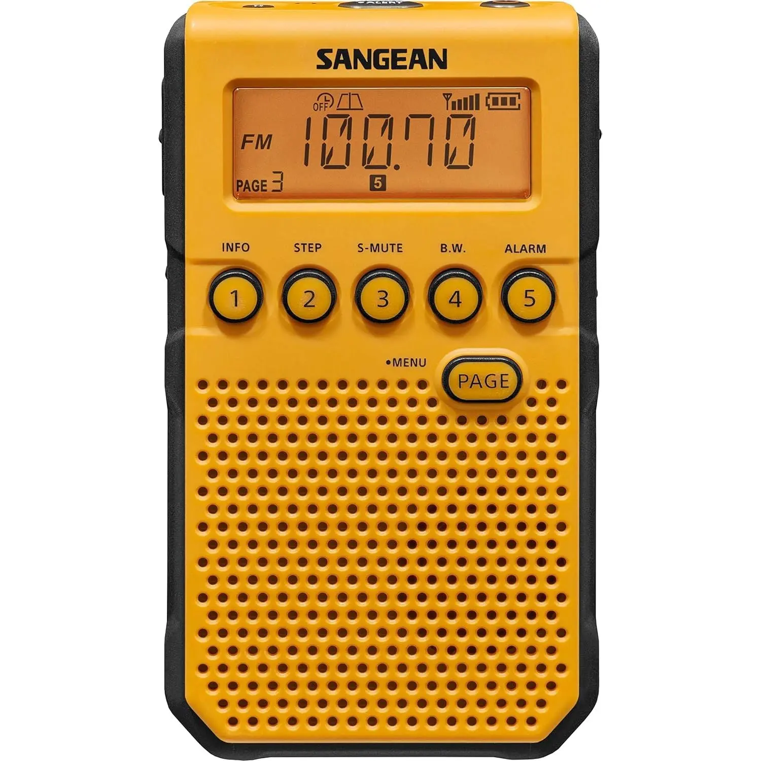 Sangean DT-800YL NOAA Weather Alert Pocket Radio AM/FM Yellow