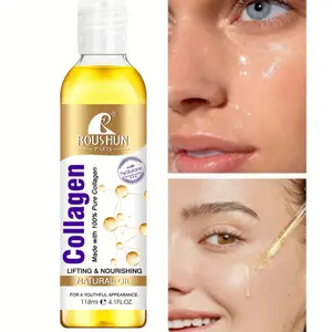118ml ROUSHUN collagen body oil 118ml skincare oil moisturizes and nourishes the skin with a large capacity of whole-body essential oils for Body, Face, Hand, Lip, Eye, and Travel Moisturizing