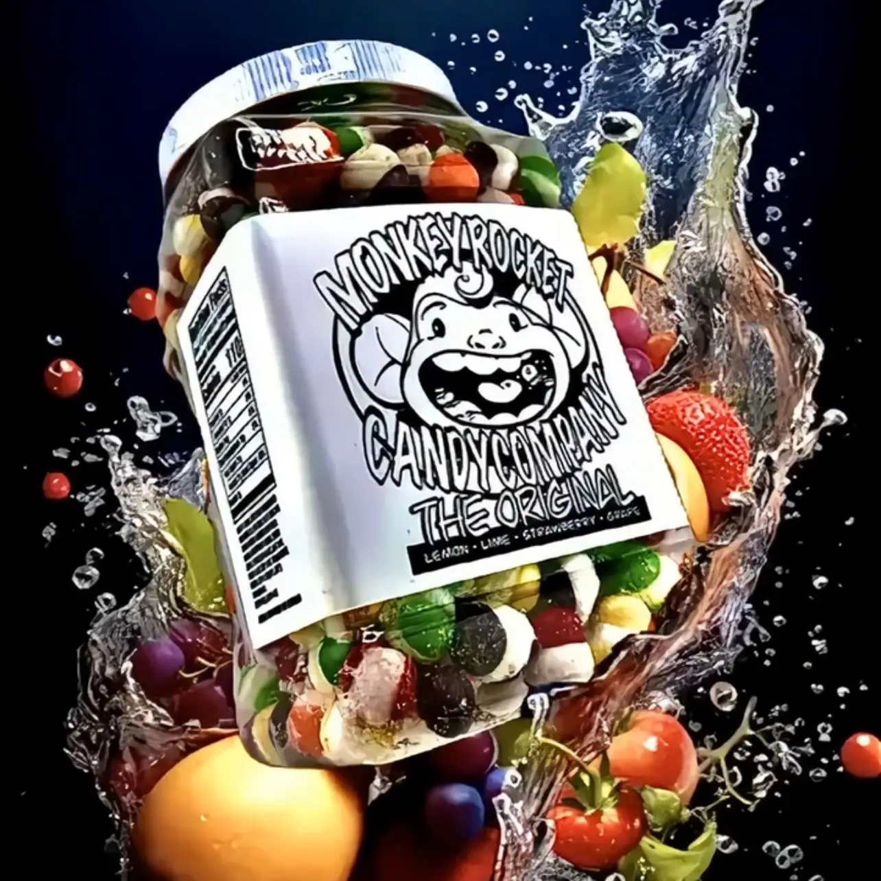 Monkey Rocket's Rainbow Chimp Chomps - One Pound - 16 Ounces of Freeze-Dried Skittles - Resealable Grip Jar - Keyword Sweet Viral ASMR Crunchy Candy A