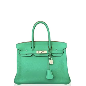Pre-owned HERMÈS Leather tote bags Hermes Birkin 30 Togo 1L Cactus (se022826a1)