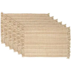 Variegated Tabletop Collection, Placemat Set 3x19, Taupe, 6 Piece