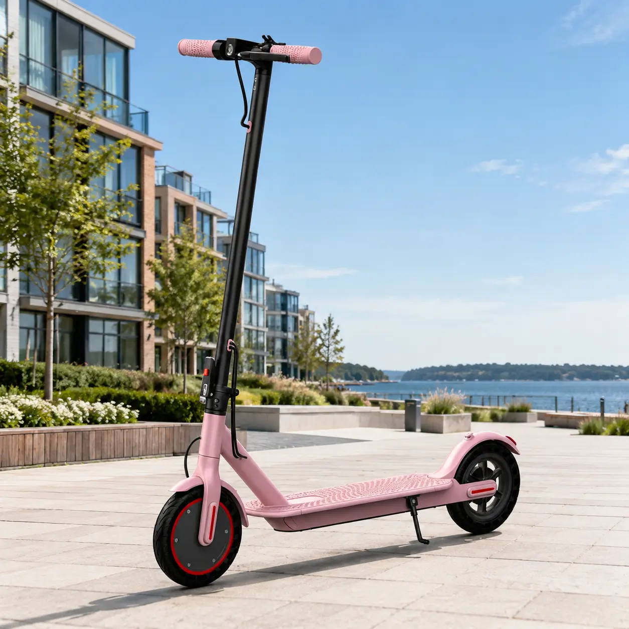 B Women's Multifunctional Foldable Portable Electric Scooter - 8.5-in Tires, High Performance, Long Range, Built-in LED Lights, Easy Fold & Storage, Ideal Halloween Gift for Girls,