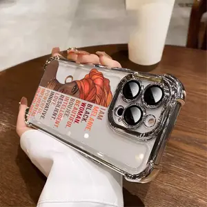Black Queen  Phone Case Suitable for iPhone16/15/14/13/12/11 Xs Pro Max Plus electroplated anti drop soft case phone case YC04