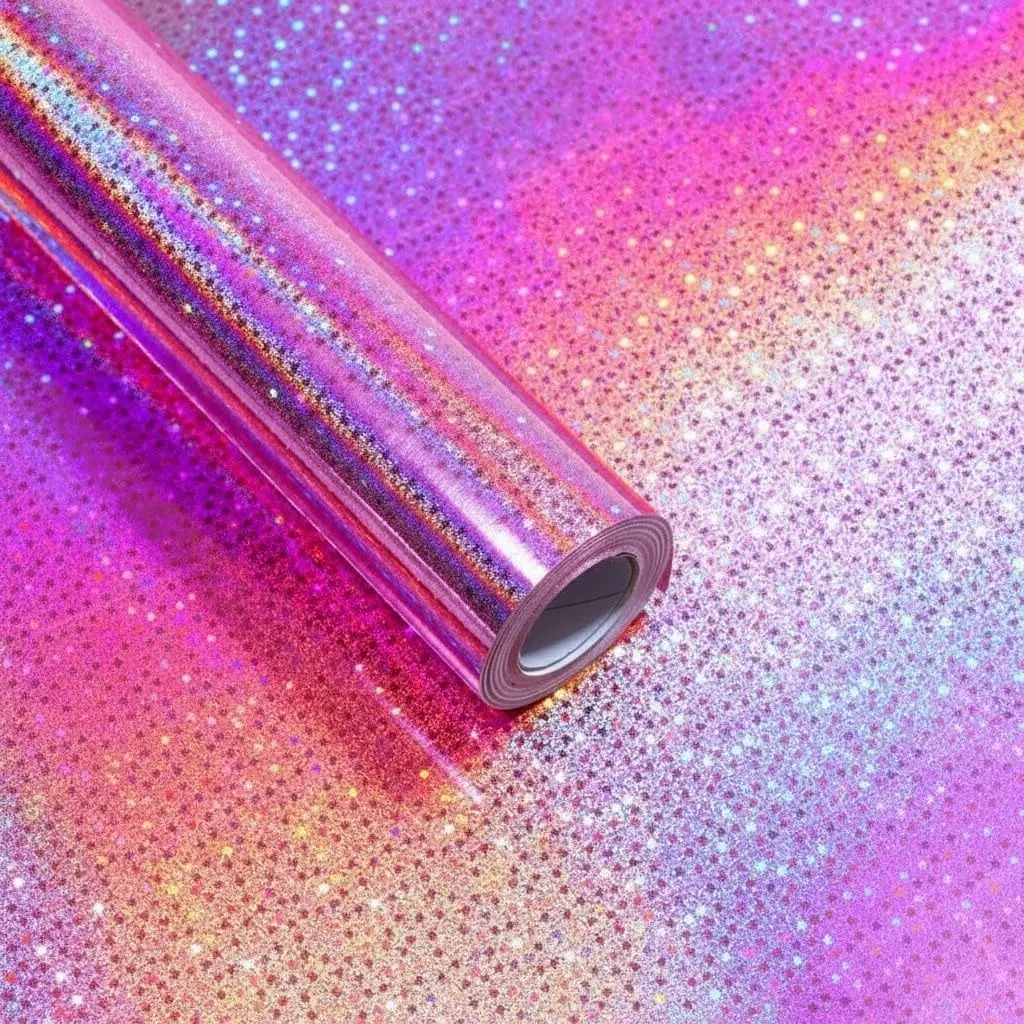 Holographic Star Gift Wrap Paper Roll, 43x300cm, Ideal for Birthday, Valentine's Day, Mother's Day, Graduation, Wedding, Father's Day, Baby Shower, Christmas, Wrapping Paper