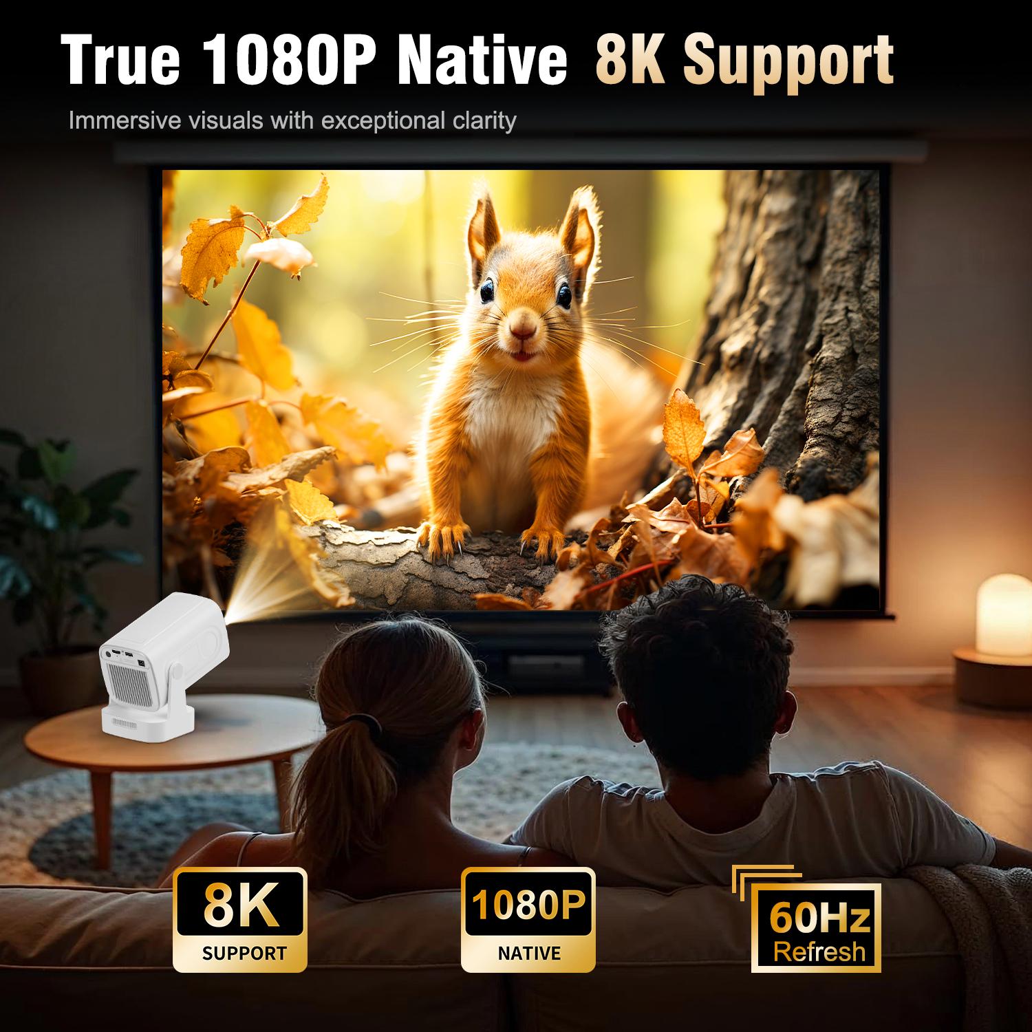 [US warehouse] Magcubic HY310 Auto Focus Projector 330ANSI 8K Videosource Supported Native 1080P BT5.4 Android 14 WIFI6 60Hz Reflash Allwinner H726 180° Flexible Rotating Built-in Speaker Portable Home Cinema 130" Screen Lightweight Summervibes