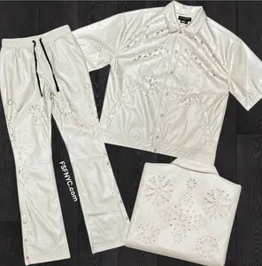 Gunzini - Stacked PU Leather Set - bone - Gz1047 gc1046