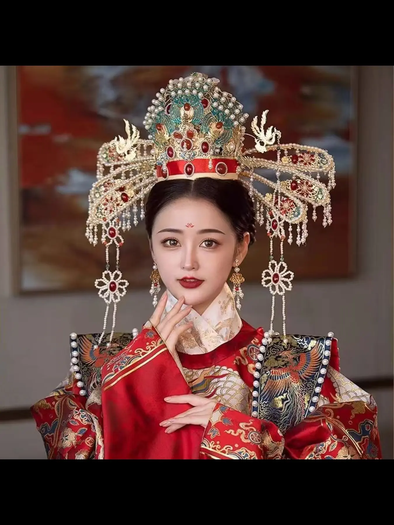 Chinese Feng Shui Crystal Crown Vintage Floral Bride Hair Accessory, Elegant Traditional Wedding Headpiece, Stylish Bridal Hairstyle Decor