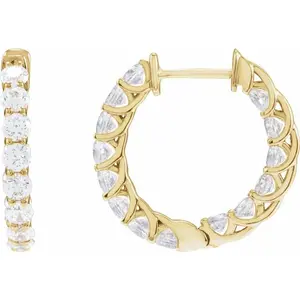 2 1/5 CTW Lab-Grown Diamond Inside-Outside Hoop Earrings