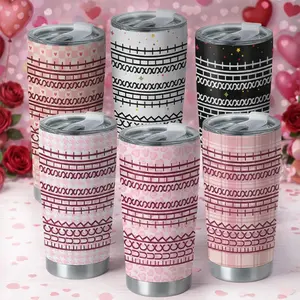 [BNB Gift] Hidden Message Valentine Vibe 20 Oz Tumbler - Friendship Gift for Girlfriend, Sister, Bestie, Best Friend, Bold Optical Design With Secret Statement, Gift For Stress Relief