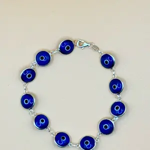 Sterling Silver Multicolored Evil Eye Bracelet