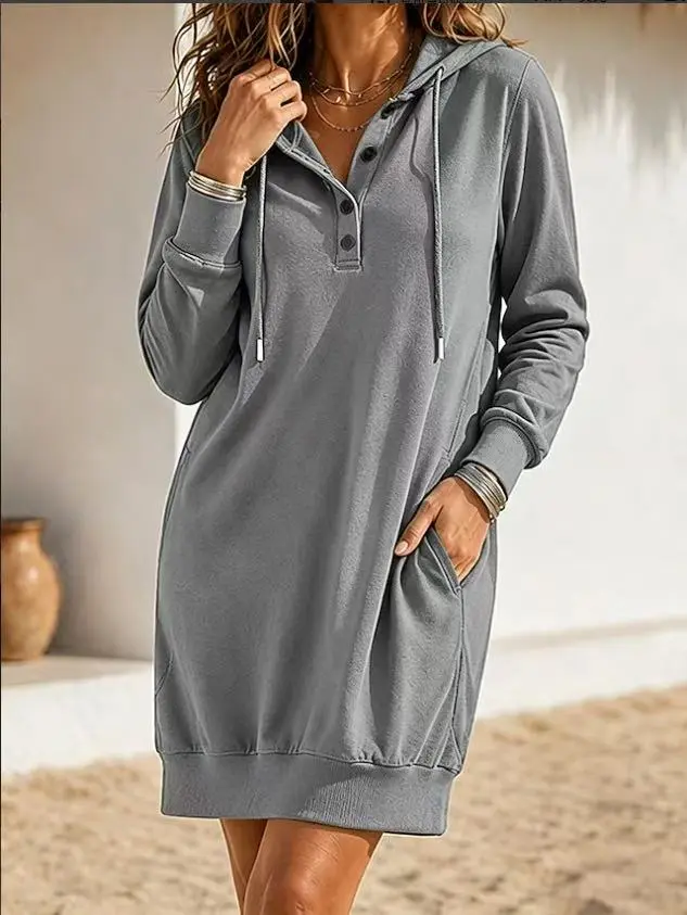 Women's Oversized Long Sleeve Fall Hooded Sweatshirts Casual Long Fleece Jacket Coats with Pockets