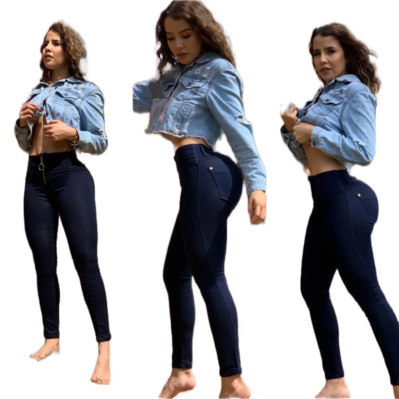 K4048 Premium Stretch Skinny Jeans – Cutting-Edge Front Zipper Closure (No Button)