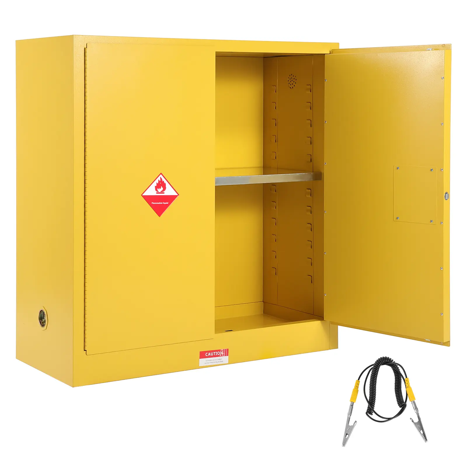 Carbon Steel Safety Cabinet with  Storage, Industrial Safety, Cold-Rolled Steel, Auto-Closing Door, Adjustable Shelf,