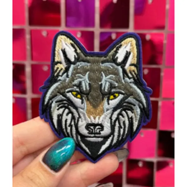 Purple Coyote Iron On Patch