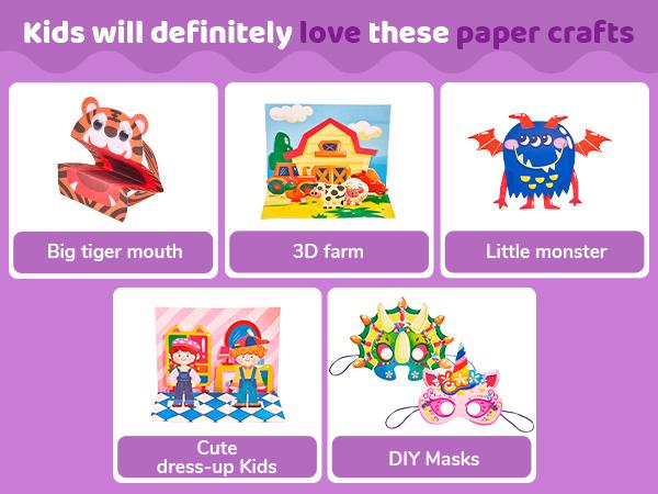 JoyCat Scissor Skills Activity Book, 4 Progressive Levels to Learn Cutting for Kids, 27 Fun Crafts with Child-Safe Scissors, Develop Fine Motor Skills, Ideal Christmas Gift & Arts and Crafts