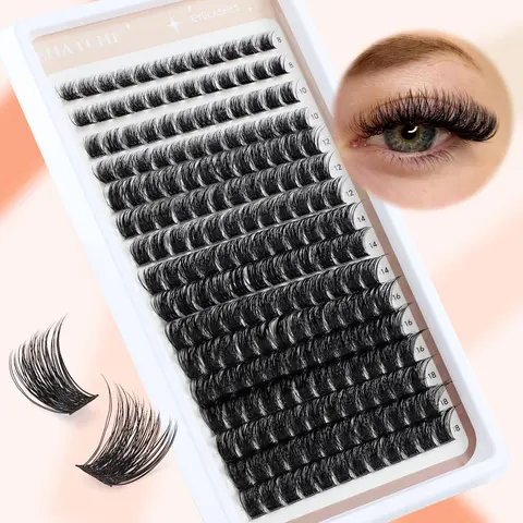 Eyelash Extensions Set, 1 Set Volumized False Eyelashes Products, Cosmetic Eyelash Extension, Eye Makeup Enhancement Lashes Eyelashes, DIY Eyelash Extensions, Eye Makeup Accessories Daily Wear, Voluminous False Eyelashes, Dates and Winter Gifts
