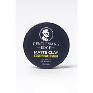 Gentleman's Edge Matte Clay - 80g/2.8oz Matte Clay for Wavy Hair - Improves Thickness & Texture - Strong Hold Dry Matte Finish - Reworkable Lightweight Formula