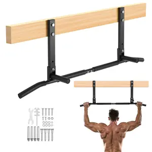 VEVOR Pull Up Bar, Multi - Grip Wall Mounted Pull Ups, 50 in Width Multifunctional Chin Up Training Station, Heavy Duty Steel Upper Body Workout Bars with LAT Pulldown Attachments, 440 lbs, for Home GymVEVOR Super Brand Day