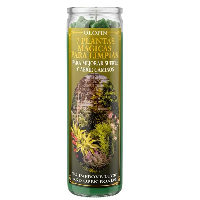 7 Plantas Magicas Para Limpias (7 Magical Plants For Cleansing) Prepared Ritual Candle Perfumed