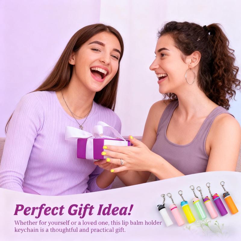 3D Printed Mini Water Cup Lip Balm Holder Keychain, Novelty Water Cup Keychains, Trendy Bottle Keychain, Chapstick Holder Key Chain