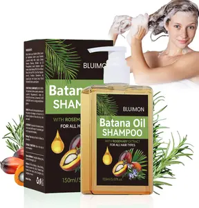 Bluimon Batana Oil Shampoo with Rosemary Extract for All Hair Types Nourishes Regenerates Soft Fluffy Smooths Frizz Moisturizing Suitable for Men Women Hydratemoisturize Silky Restore Moisture Haircare Shampoo Hair Growth