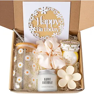 Birthday Gift Set for Women, Girls, Sisters, Daughters, Friends, Includes Happy Birthday Card, Candles, Hair Clips, Headbands, Bracelets, Creative Holiday Gifts