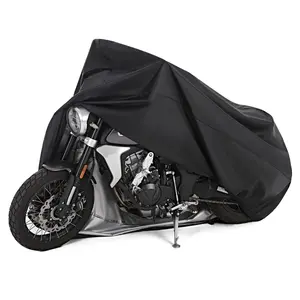 Motorcycle cover is rainproof and sunproof, black heat-absorbing motorcycle cover, high-quality windproof buckle polyester taffeta cover