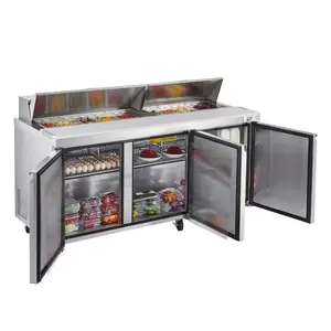 Fathersdaygift VEVOR 72W Commercial Refrigerator, 18.7 Cu. Ft Sandwich Prep Refrigerated Table, Mega Top Food Prep Fridge with 18 Pans and Cutting Board, Stainless Steel Salad Prep Cooler for Restaurant, Food Truckdealsforyoudays
