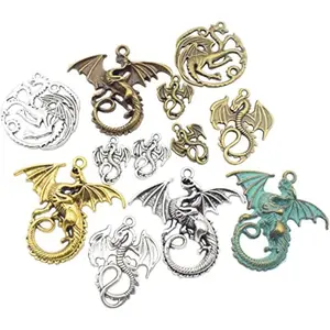 20pcs Flying Dragon Charms Pendants – DIY Jewelry Making Beads for Necklace, Bracelet & Craft Supplies