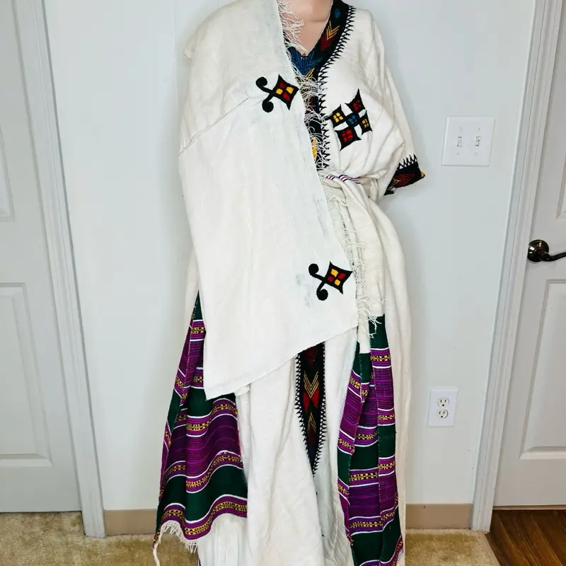 slim fit dress slacks Ethiopian Eritrean Habesha Grey Chiffon Dress