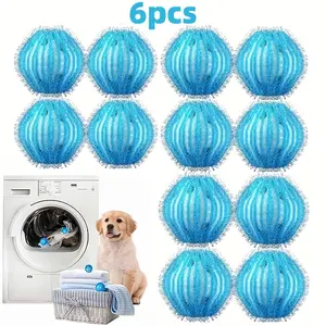 Reusable Pet Hair Cleaning Balls Set, Anti-Tangle Dog Cat Fur Remover, Washing Machine Dryer Fabric Care, Blue Durable Plastic Laundry Tool, Laundry Products, Household Items
