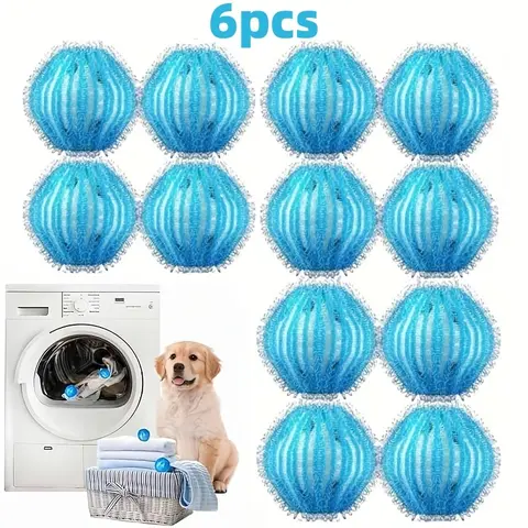Reusable Pet Hair Cleaning Balls Set, Anti‑Tangle Dog Cat Fur Remover, Washing Machine Dryer Fabric Care, Blue Durable Plastic Laundry Tool, Laundry Accessories