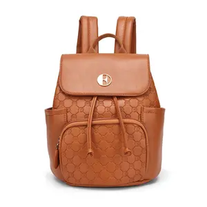ELLE Compass Vegan Leather Monogram Mini Backpack