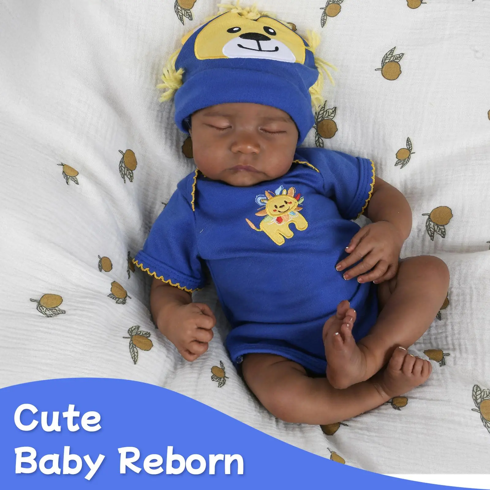 [WOOROY] Reborn Baby Doll Clearance - Birthday & Christmas Gift, 18" Africa American Black & Brown Skin Lifelike Doll with Cloth Body, Realistic Baby Dolls, Gift Ideas for Kids 3+ Rebornbabydoll