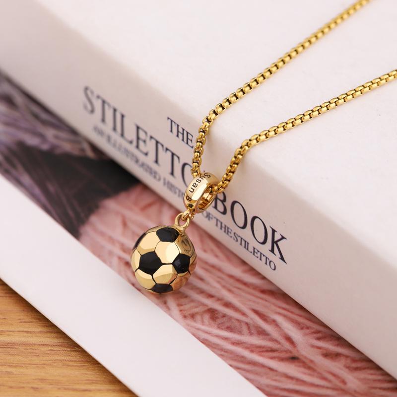 BNCHNG Customized Football Engraved Necklaces, Personalized Text Soccer Pendants,Gifts for Football Enthusiasts of All Ages (Remarks/Private Message Print Content)
