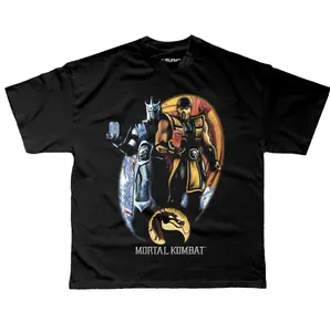 Scorpion X Sub-Zero T-Shirt, Drink X Game Graphic Tees, Unisex Tshirt, Mortal Kombat Shirt, Gifts Shirt, Menswear Womenswear Streetwear, Aesthetic, Heavyweight Cotton Comfort Top Regular Fit Y2k Outfit Outdoor Affliction Clothes