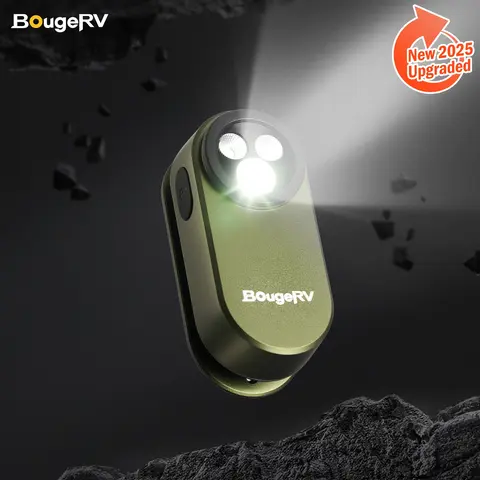 BougeRV EDC Flashlight, Pocket LED Work Light with Magnetic Clip & USB-C Rechargeable, Compact Handheld Spot Light for Camping, Car Repair and Outdoor Use