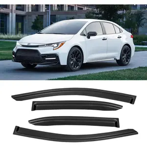 Window Visor for 2019-2025 Toyota Corolla Sedan, Out-Channel Rain Guards Shields Vent Deflector Shade Wind Dark Smoke 2020 2021 2022 2023 2024 19 20 21 22 23, Outside-Mount, 4PCS