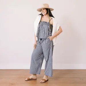 Navy Gingham Daphne Pant