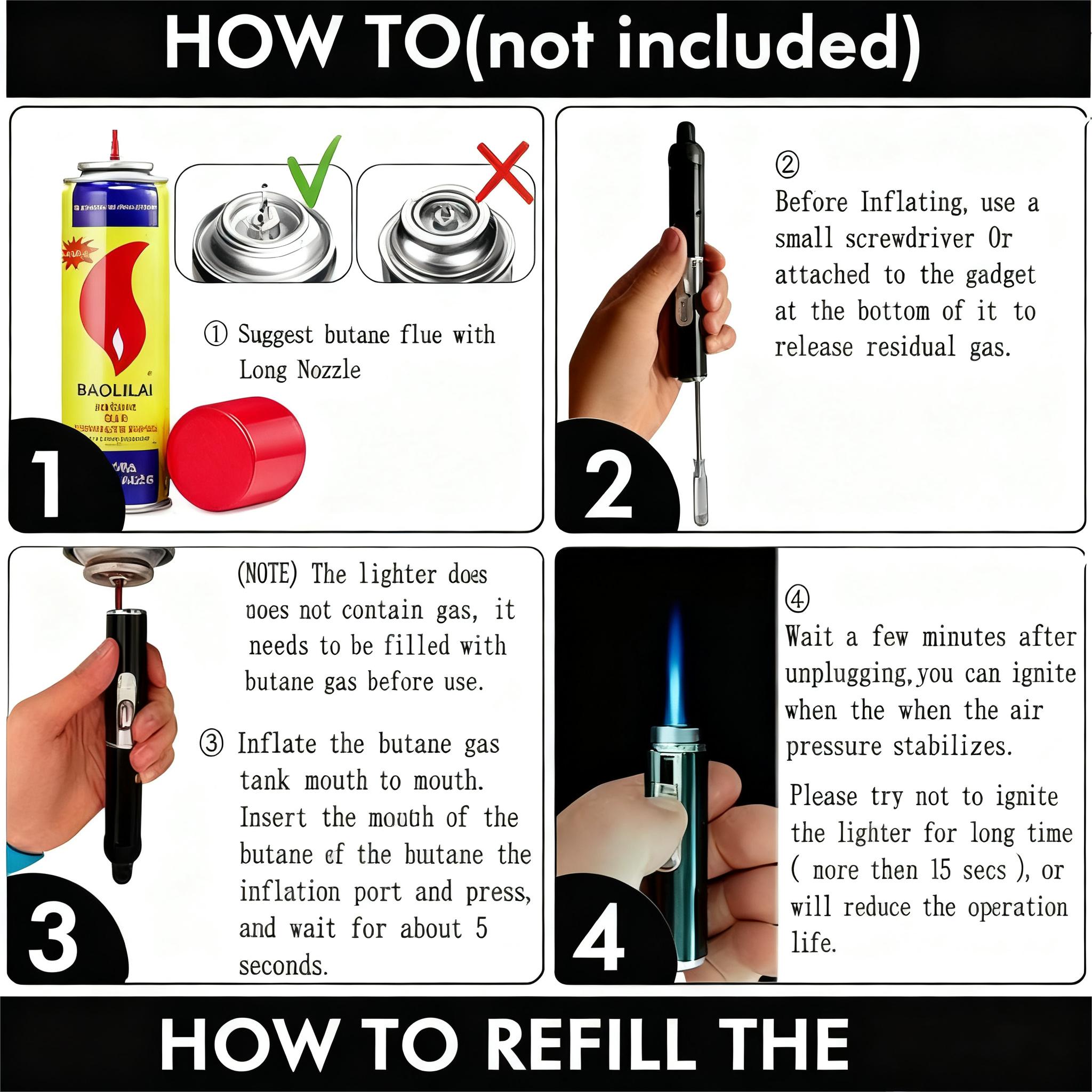 (No Gas) 2pc Refillable Windproof Lighter | One-Hand Ignition, Adjustable Flame, Sturdy Aluminum, Compact & Portable