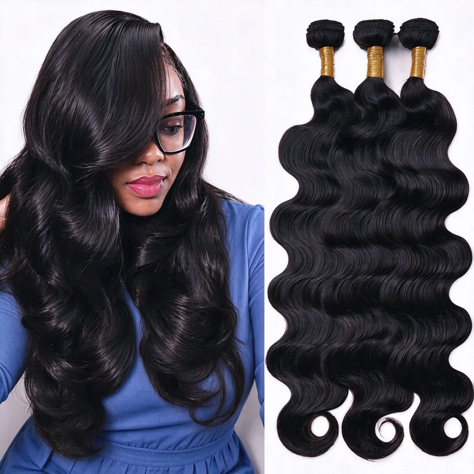 Ramiss 12A Human Hair Bundles Body Wave Bundles Human Hair 100% Unprocessed Brazilian Virgin Hair Straight Quick Weave Extensions