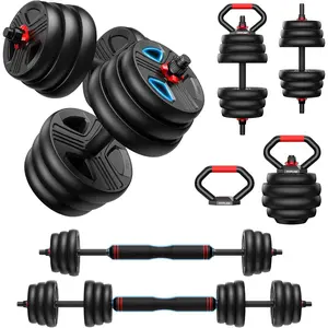 Adjustable dumbbell set,20/35/45/55/70/90lbs Free Weights set with upgraded nut, 5 in 1 Weight Set Used as Kettlebells, Barbell, Push up Stand, ness Exercise  Home Gym  Men/Women