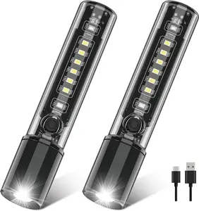LED Flashlight, Aluminum Body, Purple LED EDC Flashlight - USB-C Rechargeable, Waterproof, Zoom Focus, 3 Modes, Red & Blue Emergency Strobe - Best for Outdoor, Tactical
