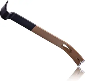 Flat Pry Bar Crowbar, High-Carbon Steel Curved Rocker Head Nail Puller, Heavy-Duty Demolition & Trim Tool