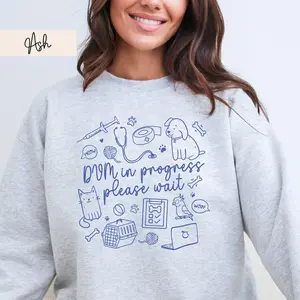 DVM in Progress T-Shirt, Sweatshirt & Hoodie – Future Veterinarian Crewneck – Vet Student Gift – Graduation Sweatshirt for Vet School Student Cotton Fabric