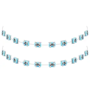 TrelaCo 1 Pack Fake Braces Artificial Tooth Decoration with Metal Wires Metal Bracket and Orthodontic Ligature Ties Practice Props for Dental Students Orthodontist Explain Props(Blue,Without Hook)