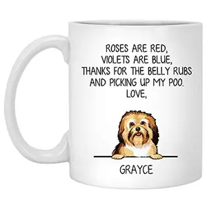 Personalized [SEND CUSTOM VIA MESSENGER] Havanese Dog Mug Roses Are Red Violets Are Blue Mug Gifts To Dog Lovers Friend Mom Dad Birthday Christmas Dog Appreciation Day