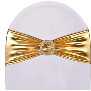 10/20/30-piece set of metallic gold and silver elastic chair sashes (with buckles), suitable for Christmas, weddings, banquets, celebrations, christenings, birthday decorations, anniversary ceremonies and receptions