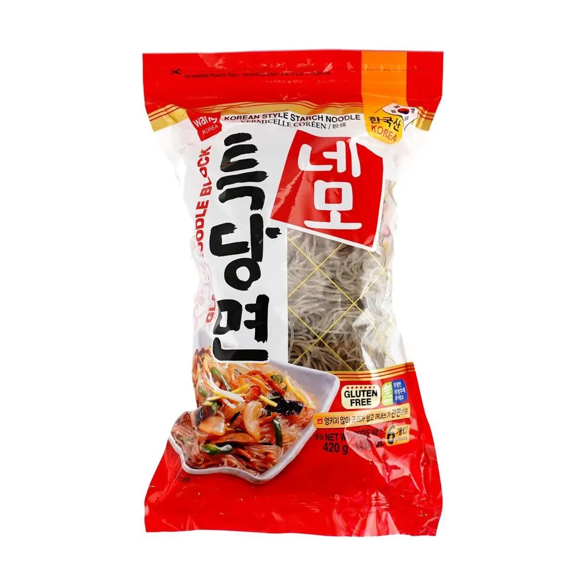 WANG FOOD Korean Sweet Potato Starch Noodles (420g) - Gluten-Free, Perfect for Japchae, Hot Pot, Soups, Kimbap Rolls