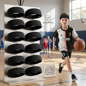 Kids Breathable Athletic Sweatbands Sports Headband for Girls and Boys - Moisture Wicking Elastic Hairband for Toddler Children and Teenagers Comfortable Lightweight Design Perfect for Running Basketball Tennis Workout Outdoor Activities
